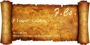Fluger Csaba névjegykártya