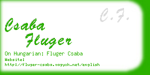 csaba fluger business card